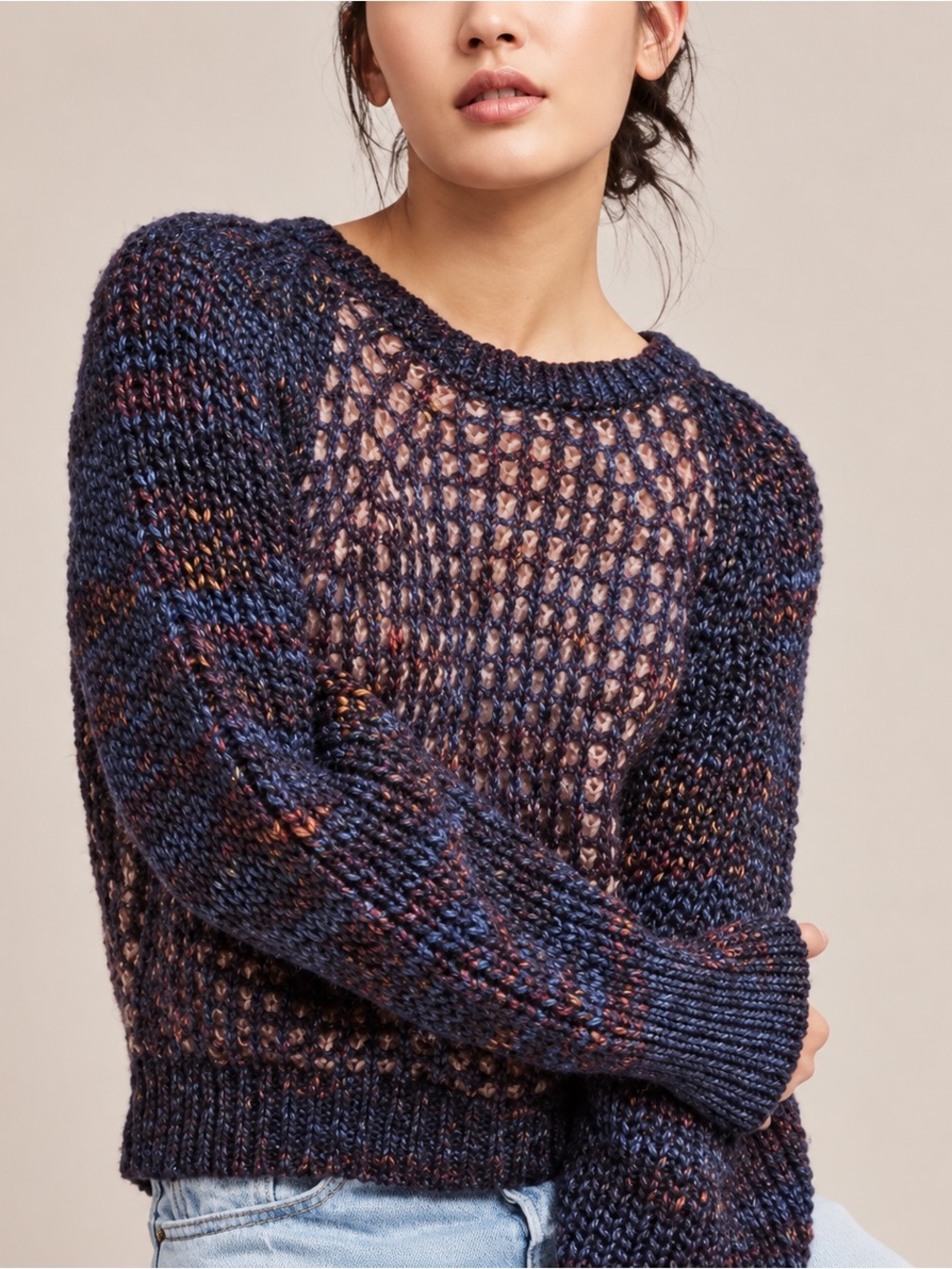 Anthropologie Moth Hillwalk Chunky Knit Mohair Wool Blend Sweater Cozy Size XS